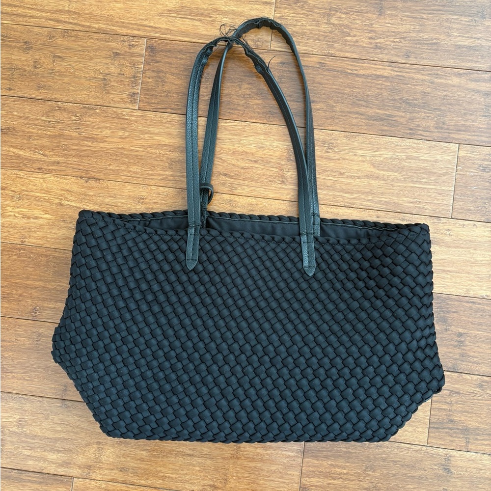 Naghedi Black Jetsetter Tote Bag with Leather Straps